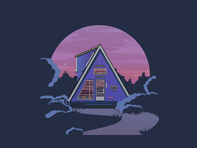 House in the dark abstract adobe illustrator app art design digital art dribbble exterior graphic design house icons illustration illustration art inspiration instagram interface interiordesign nature illustration ux vector