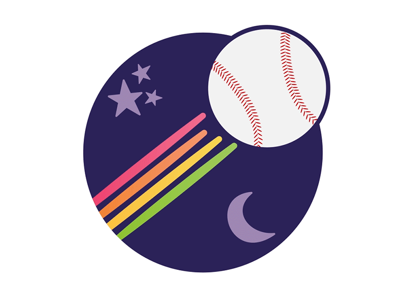 Baseball Game ball baseball illustration moon night simple simple illustration stars vector