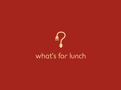 whatsforlunch app application eat food fork genius logo lunch meal minimal minimalist question mark spoon symbol