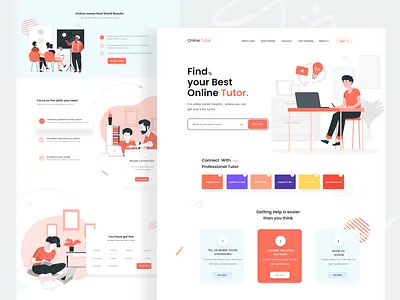 Online Tutor Education Website Design branding designer dribble best shot education website homepage illustration landingpage madhu mia mobile designer online course online tutor product design product designer trend ui userinterface ux web website design website designer