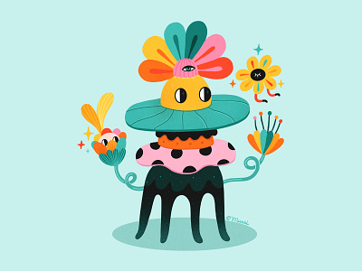 Fiorini character design colorful digital art digitalart floral flowers illustration illustration procreate