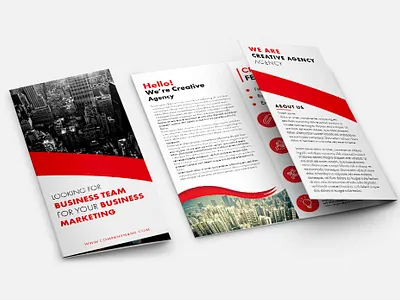 Creative Red Trifold Brochure branding brochure brochure design brochure template design trifold brochure vector