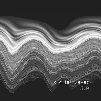 Digital waveforms illustration v3.0 abstract album art audio background black and white branding canvas cover digital art editing geometric geometry illustration label music poster print sound wave waveform