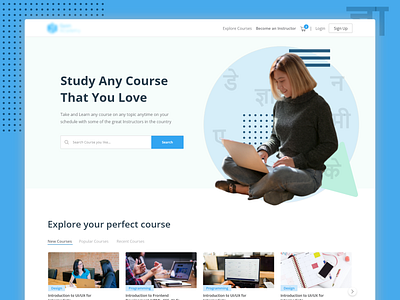 Online Learning Platform Hero Section Concept concept design hero section landing page concept landing page design landingpage marketplace nepal online course software development top section ui ui design uiuxdesign web design web design web ui webapp design webapps webdesign