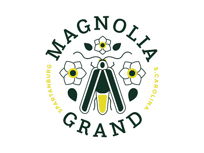 Magnolia Grand Unused Direction Pt. II badge branding bug design firefly floral flower icon insect logo magnolia seal south carolina typography