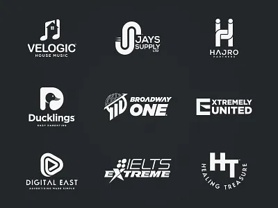 Logofolio Vol. 1 on Behance app app icon behance project blockchain brand identity design branding duck duck logo grid layout house music identity letter e logo logofolio logomark logotype designer music app play icon supply chain typography