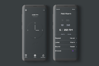 Clock App UI app app design app designer application behance branding creative design designer freelancer illustration mobile mobile ui ui uidesign uiux uiuxdesign ux uxdesign uxui