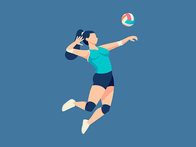 Spike character character design flat design girl illustration illustrator spike sports volleyball