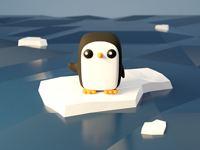 Day 74-76 Gunter 100daysof3d 100daysof3dbytx 3d adventure time blender blendercycles fanart gunter low poly ocean penguin the100dayproject