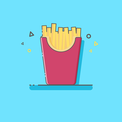 French Friess art design flat food icon illustration illustrator logo minimal vector