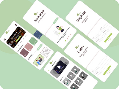 Sinau Yo mobile app design flat web