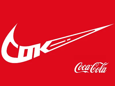 COKE ! brand coca coke cola logo nike swoosh