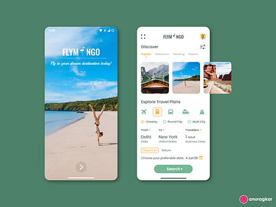 FLYMINGO- A minimalist Travel app design animation app appdesign branding design graphic graphicdesign illustration interactiondesign iosapp iosdesign material design minimal minimalist mobileapp travel app ui uiux uiuxdesign vector