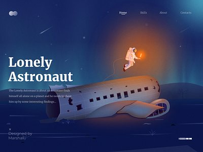 Lonely astronaut color design explore gradient illustration people