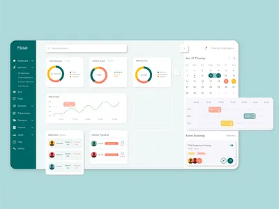 Fitclub Dashboard analytical dashboard dashboard design design illustration platform design ui ux uxdesign