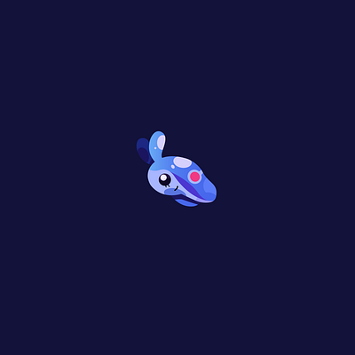 Mantyke art blue clean design fish flat illustration illustrator minimal pokemon red vector