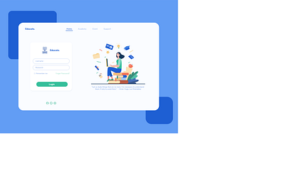 Educate. Login Page design icon illustration ui web