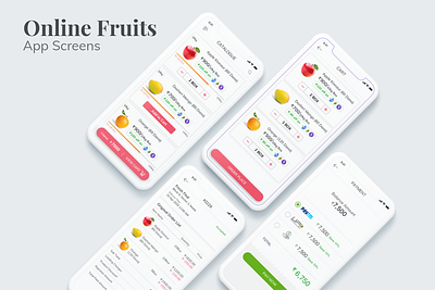 Online Buy Fruits App app branding design fruits illustration ios mobile app online fruits typography ui ux vector web