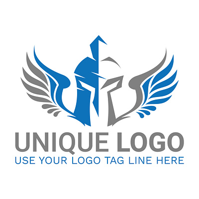 Wings Helmet logo - Unique Logo - Abstract - Minimalist Logo abstract logo branding creative logo design feathers flat design helmet logo helmet with wings illustration logo logo design logomark logotype minimal spartan unique logo warrior logo wings
