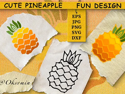 Cute Pineapple SVG file| Fun design| Funny Illustration design illustration pineapple shirt design simple svg symbol vector