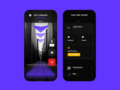 Find u Friend AR Navigation black daily dailyui dark dark mode design other ui uidesign