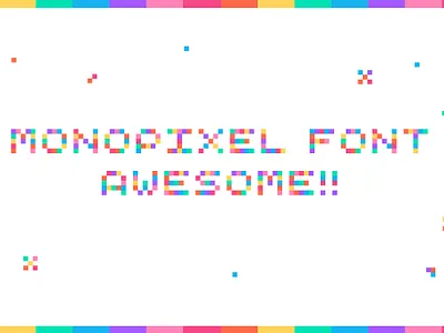 MonoPixel Font Awesome! color colorful font fontself fvg miss misschatz monogram monospace monospaced pixel pixelart pride proud rainbow san serif svg font typo typography web font