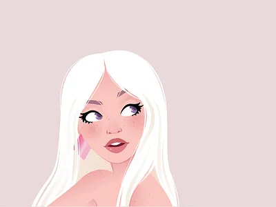 Blonde girl adobeillustator art blonde cartoon challenge design digital art draw this in yout style fashion girl illustration portrait poster vector