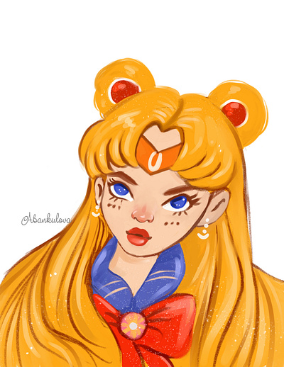 Sailor Moon cartoon character childrenillustration digital digitalart drawing sailor moon