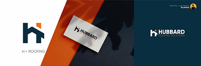 HUBBARD logo concept app blue branding design illustration learning logo logo design orange roofing simple vector