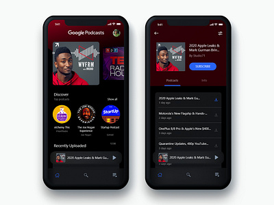 Google Podcast app redesign cleandesign concept minimalist dailyui google interfacedesign mkbhd mobile app mobile app design podcast app ui ux