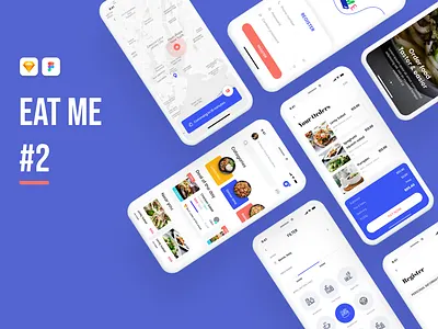 Eatme - Food Delivery App app mobile design template templates theme themes ui ui app ui design ui kit ui ux ux