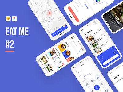 Eatme - Food Delivery App app mobile design template templates theme themes ui ui app ui design ui kit ui ux ux