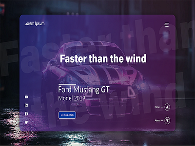 Car Concept website branding car creative design design illustration illustrator material minimal typography web webdesign website website design