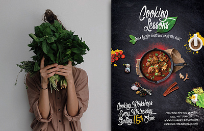 Food Flyer Design | Cooking Lessons branding concept cooking lessons culinary flyer design food food and drink food flyer