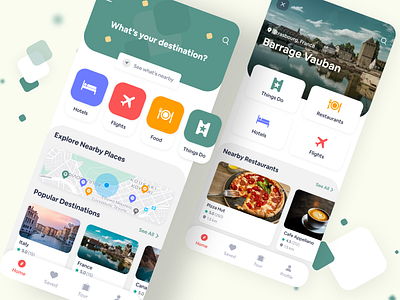 Travel service - Mobile App animation branding design flat design icon illustraion minimal mobile app mobile design travel travel agency travel app trip trip planner ui ux vector