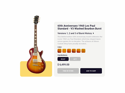 Daily UI 33 - Customize Product - Guitar Customize custom design flat guitar minimal ui ux web webdesign website