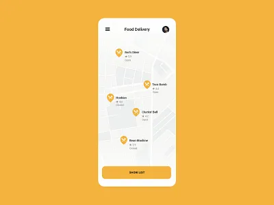 Daily UI 29 - Map - GTA San Andreas food delivery app design flat icon illustration minimal mobile ui ux vector