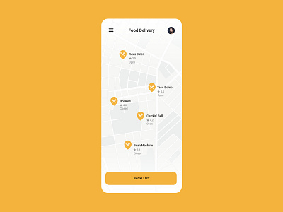 Daily UI 29 - Map - GTA San Andreas food delivery app design flat icon illustration minimal mobile ui ux vector