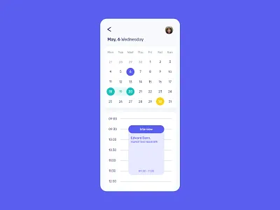 Daily UI 38 - Calendar app callendar design flat minimal mobile ui ux