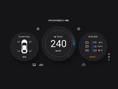 Daily UI 34 - Car Interface car design flat icon interface minimal porsche ui ux vector