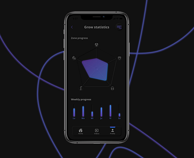 Dark Neumorphism contrast dark dark app dark mode dark theme fitness gym neon neumorphic organic