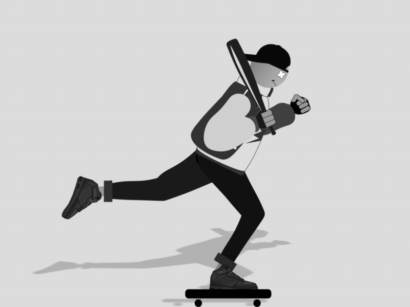 fliby ski 2d animation adobe aftereffects aftereffects challenge character animation duik bassel gif illustration rig rigging rubberhose ski skiing