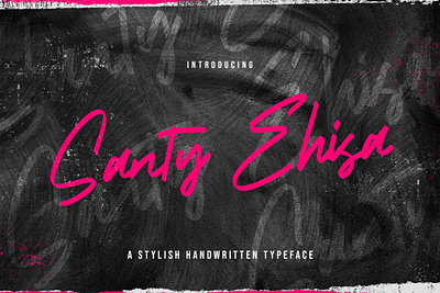 Santy Ehisa - Stylish Script Font calligraphy casual classy elegant feminime handdrawn handlettering handwritten ligature logotype luxury modern signature stylish whimsical