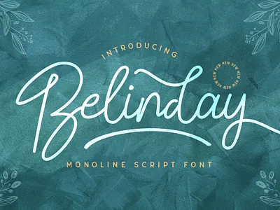 Belinday - Monoline Script Font 80s calligraphy font grunge handdrawn handlettering handwritten line logotype mono monoline retro script vintage wedding