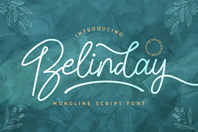 Belinday - Monoline Script Font 80s calligraphy font grunge handdrawn handlettering handwritten line logotype mono monoline retro script vintage wedding