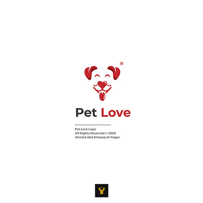 Pet Love Logo animal application brand branding design dog flat heart illustration illustrator logo love pet shop vector web