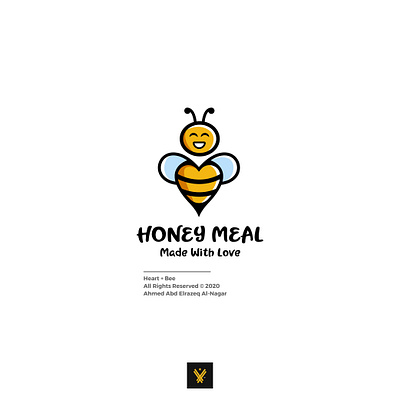Honey Meal Logo application bee branding design flat honey honeybee illustration illustrator logo love natural nature ui ux vector web