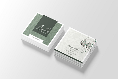 Minimal Square Business Card 3x3 business card creative creative card designer minimal card floral business card mini business card minimal personal photographer photography card print ready psd simple square business card square card white