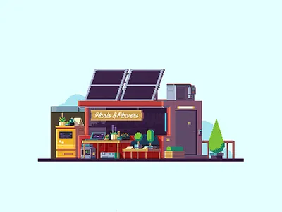 Cyberpunk Flowers&Plants cyberpunk pixel art