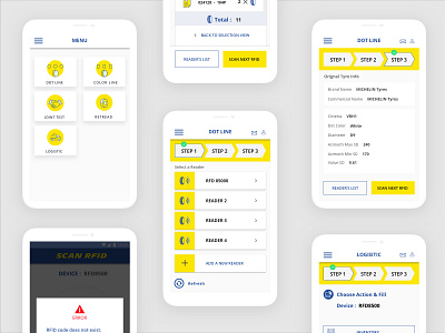 RFID App for Michelin app app ui app user flow design icon mobile app ui mobile app ui ux design mobile ui ui user flow user interface design ux